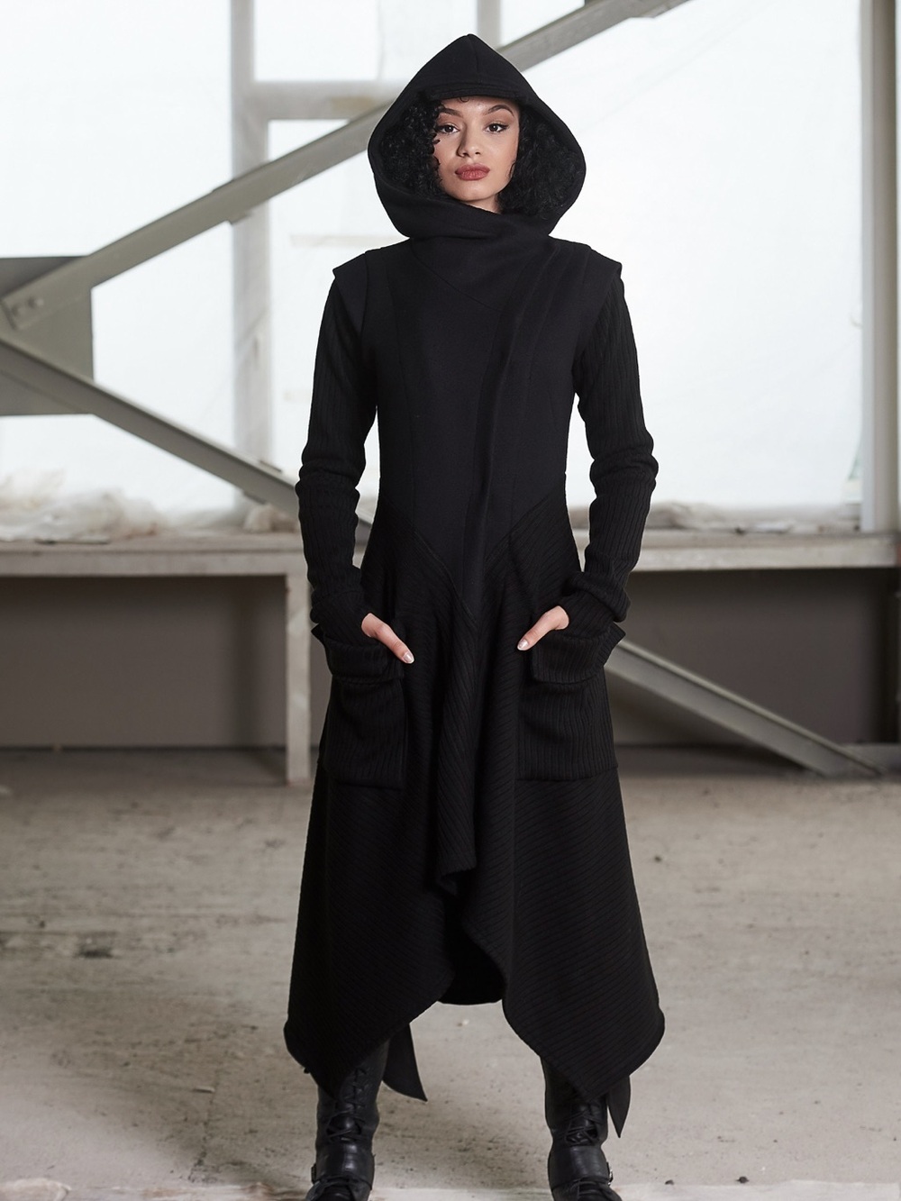 Black wool winter coat by Gizda, Like new